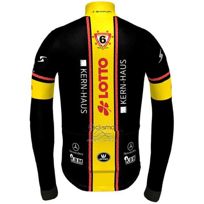 Lotto-kern Haus Ropa Ciclismo Culotte Largo 2021 Hombre Mangas Largas Negro AMarillo